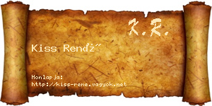 Kiss René névjegykártya