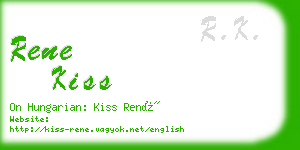 rene kiss business card